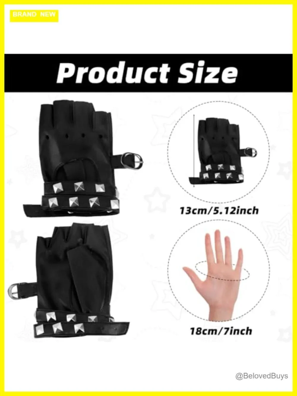 Faux Leather Fingerless Gloves for Women Biker Driving Punk Cyberpunk Goth
